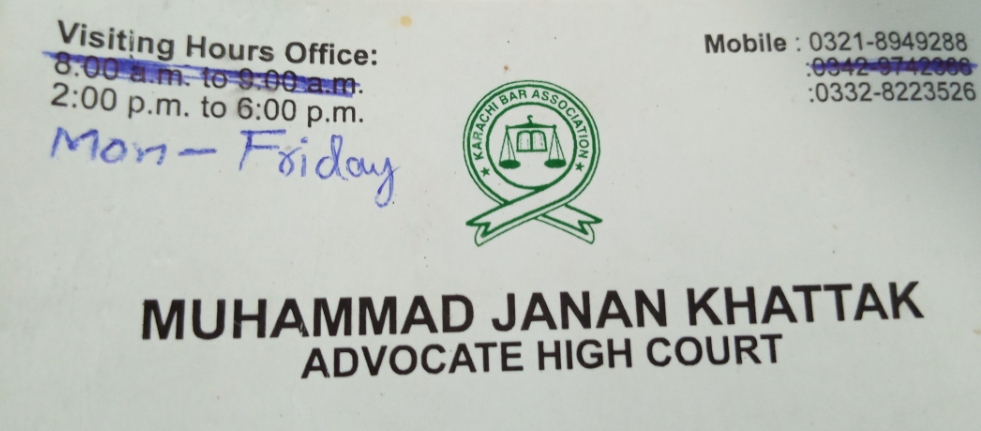 Muhammad Janan Khattak Karachi